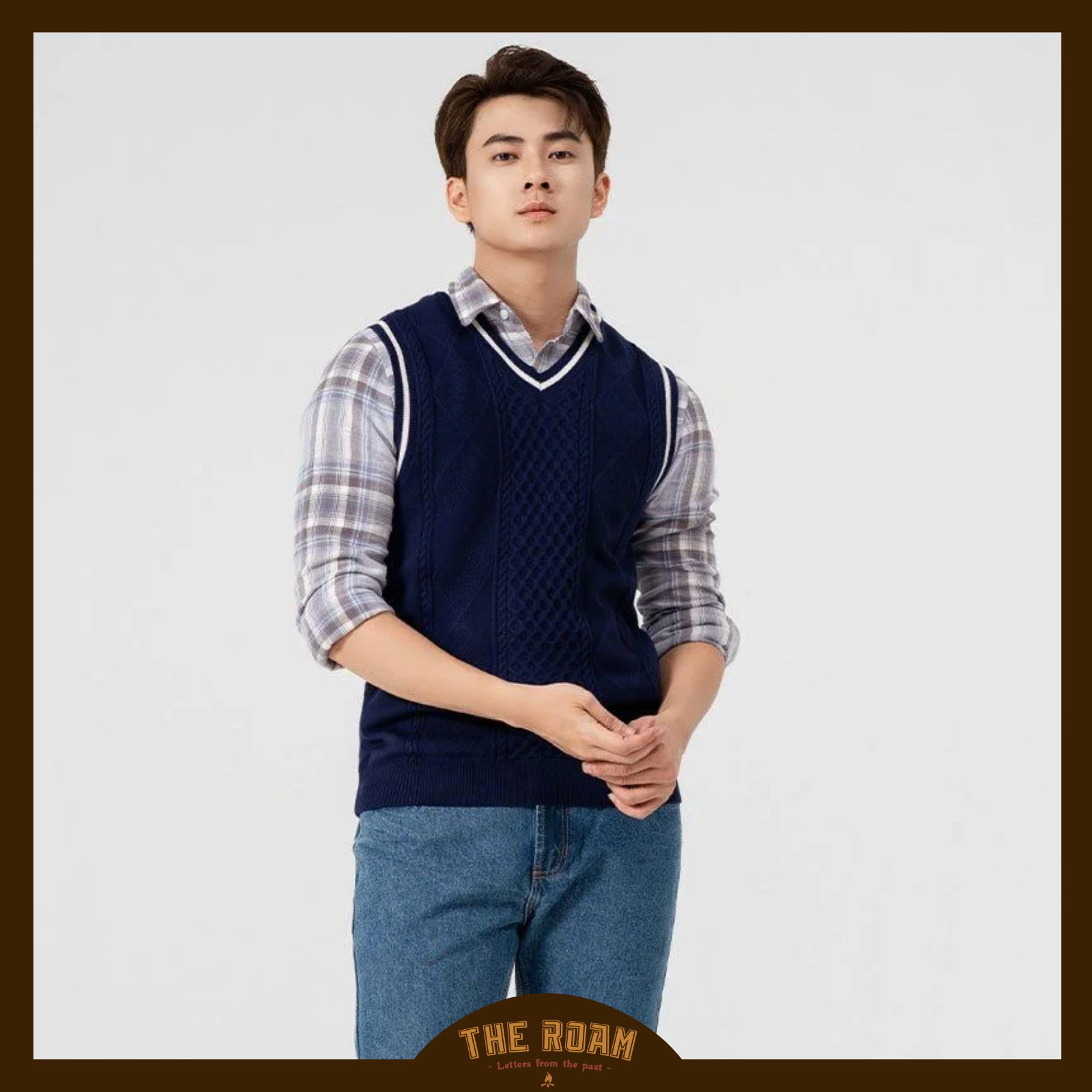 Mix áo sơ mi với áo len gile