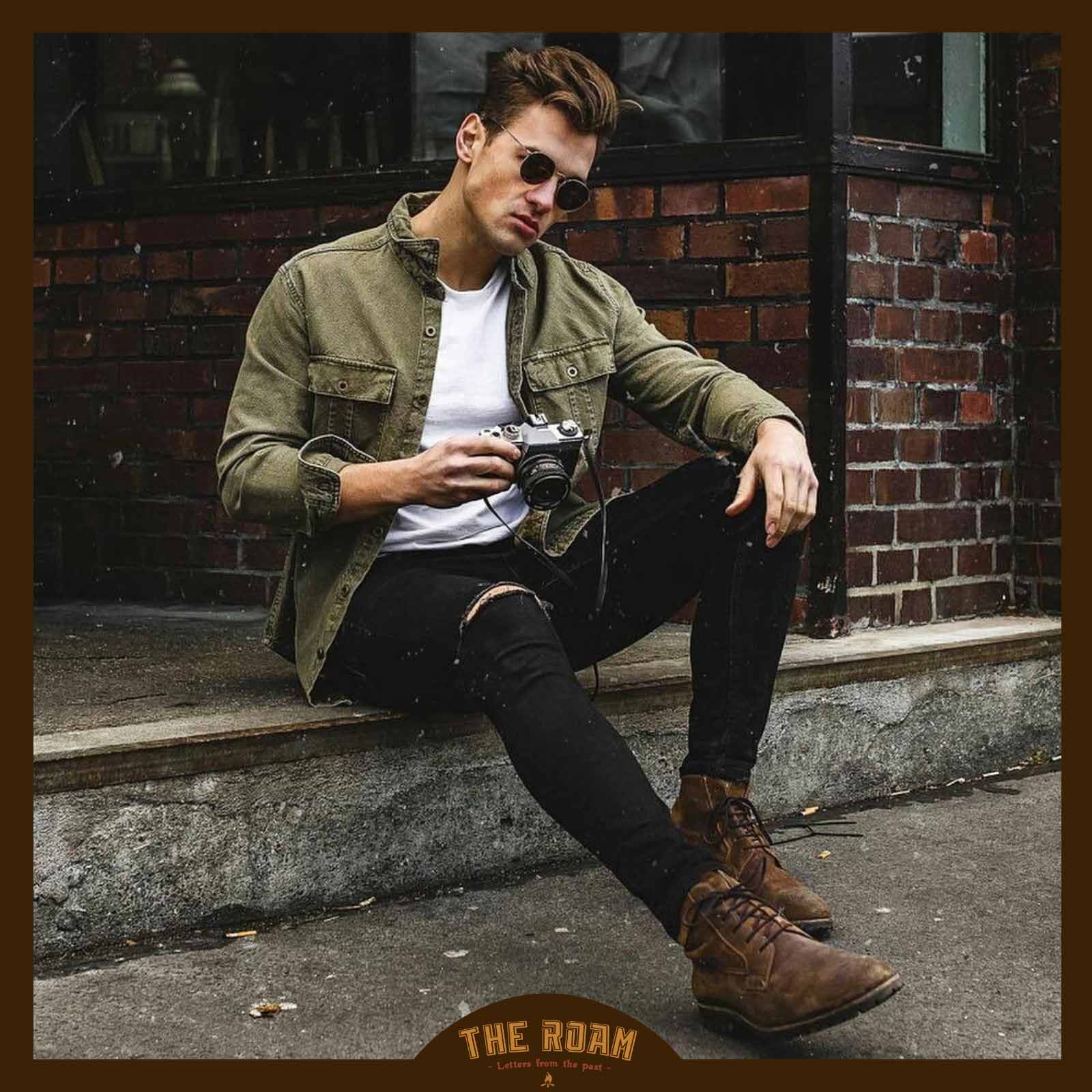 Cách mix đồ nam với quần jean đen​