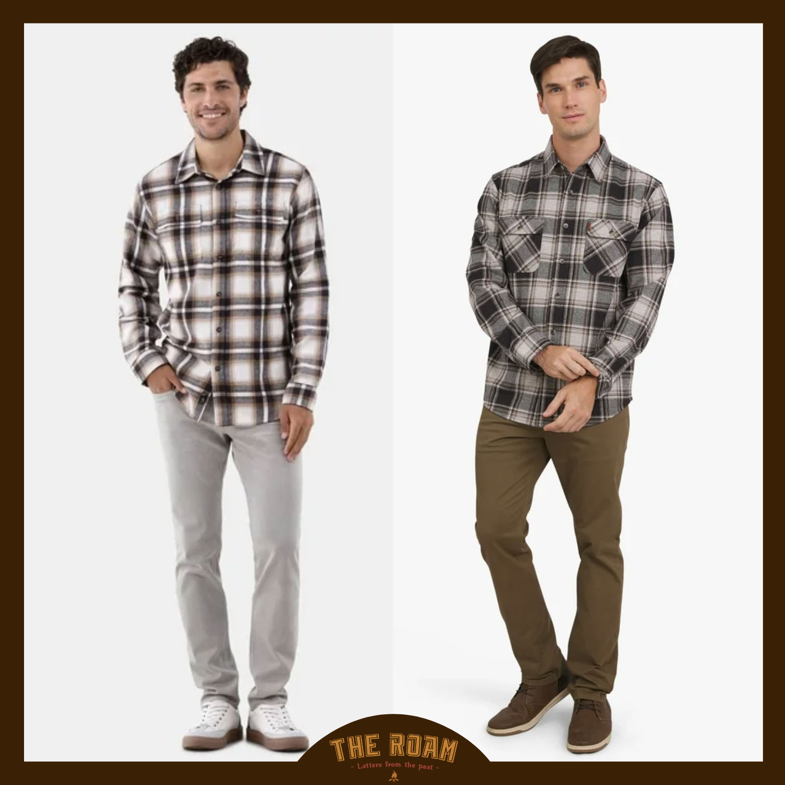 Mix quần kaki nam với áo sơ mi kẻ caro